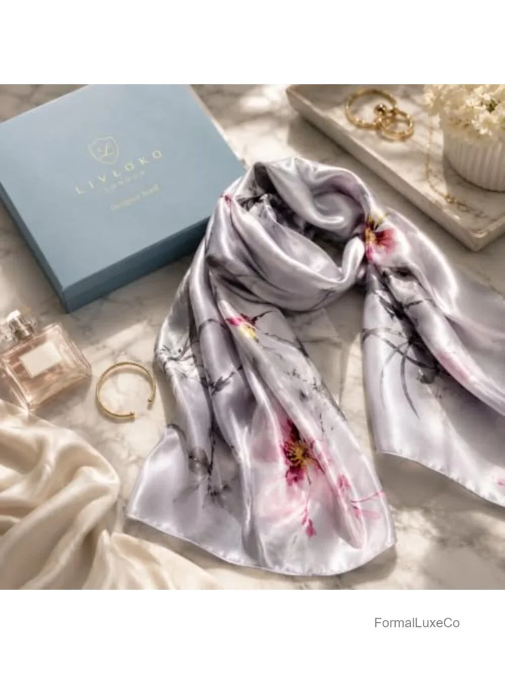 Large Lightweight Satin Silk Scarf Wrap for Hair, Neck, Shoulder, Hijab
